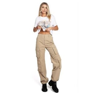 NEW Love Tree Parachute Cargo Pants, Size Medium, Tan